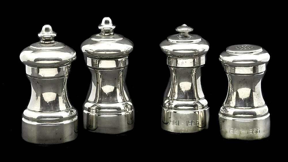 Appraisal: Sterling salt and pepper grinders Shreve Co sterling pepper grinders