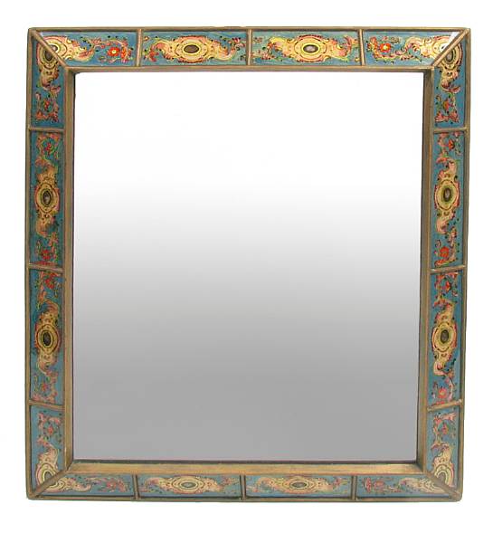 Appraisal: An eglomise decorated mirror height in width in