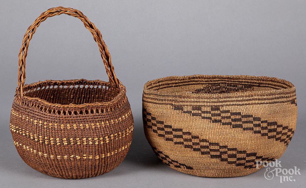 Appraisal: Northern California Native American Indian basket Two northern California Native