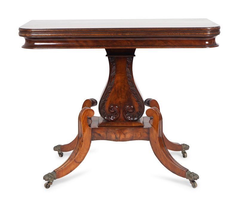 Appraisal: A William IV Mahogany Flip Top Table Height x width