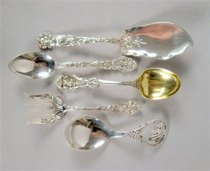 Appraisal: Five assorted American sterling silver serving pieces th th century