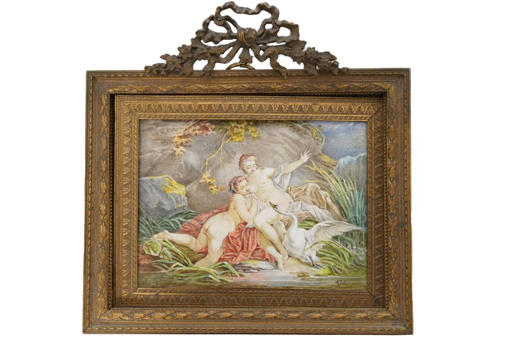 Appraisal: CONTINENTAL SCHOOL MINIATUREsigned Abel lower right within a gilt-metal easel