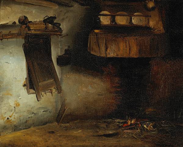 Appraisal: Continental School A still life of a cottage kitchen interior