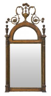 Appraisal: AN ADAM STYLE WALNUT AND GILT MIRROR AN ADAM STYLE