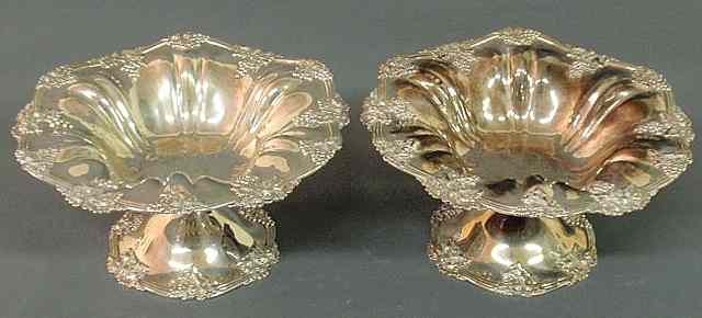 Appraisal: Pair of sterling silver footed dishes early th c retailed