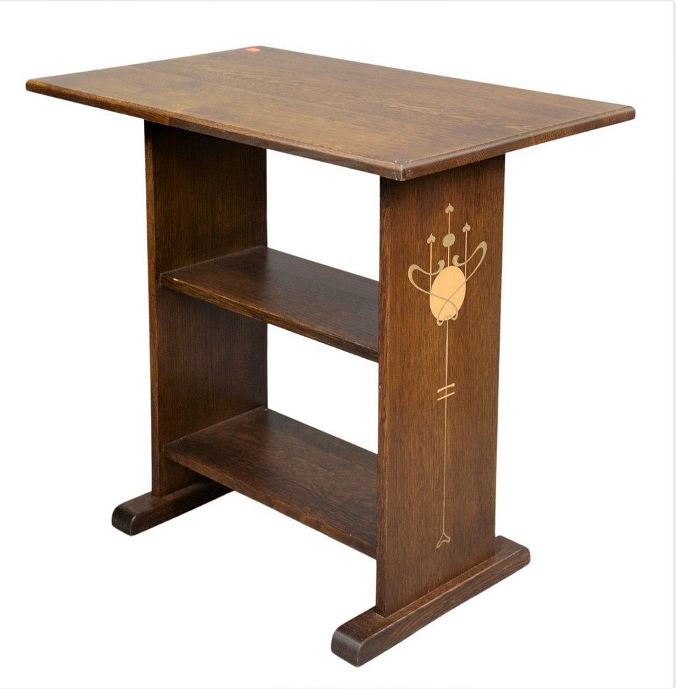 Appraisal: Stickley After Harvey Ellis Oak Side Table having two shelves