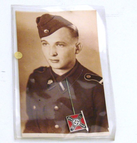 Appraisal: Lot consists of a photograph of a Waffen-SS enlisted man