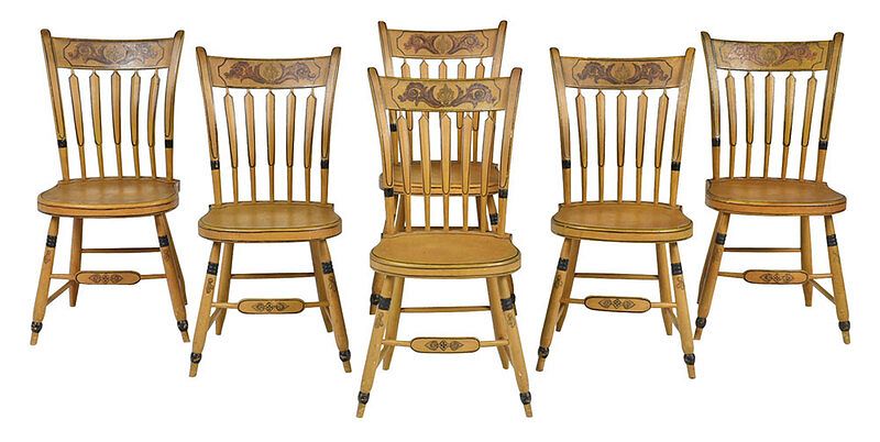 Appraisal: Set of Six Arrow Back Windsor Side Chairs Pennsylvania th