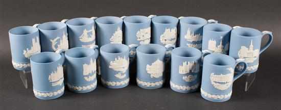 Appraisal: Fifteen Wedgwood jasperware Christmas Mugs Estimate - All property is