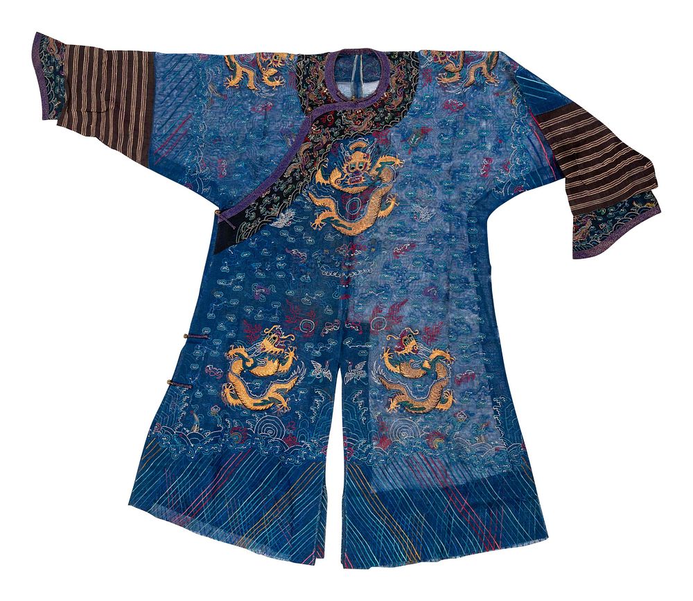 Appraisal: A Chinese Silk Gauze Embroidered Summer Dragon Robe Jifu A