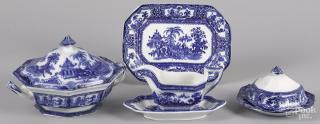 Appraisal: Flow blue Kyber pattern porcelain to include a covered entr