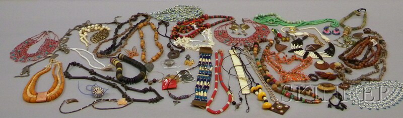 Appraisal: Group of Mostly Wooden and American Indian-style Jewelry including heishi