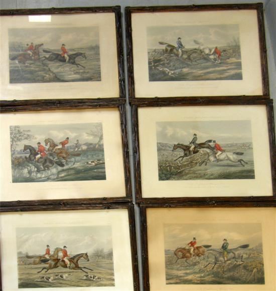 Appraisal: Set of six Fores's hunting prints The right and wrong