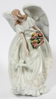 Appraisal: LLADRO PORCELAIN FIGURE LLADRO PORCELAIN FIGURE H 'FLOWERS OF PEACE'