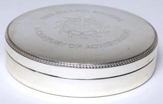 Appraisal: Tiffany Co Italian Sterling Silver Circular Box Stamped Tiffany Co