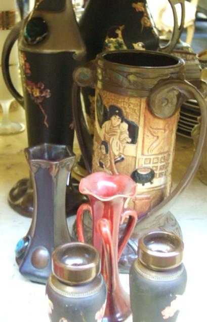 Appraisal: A quantity of Bretby pottery vases including a two handled