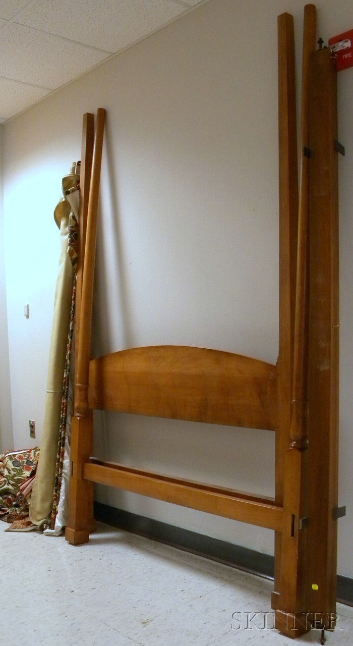 Appraisal: Virginia Craftsmen Federal-style Cherry and Mahogany Tall Post Canopy Bed