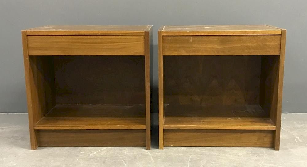 Appraisal: Pair of Danish Teak Wood Night Stands Pair of Danish