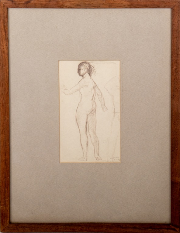 Appraisal: JAMES HANES STUDY OF A NUDE WOMAN GRAPHITE James Hanes