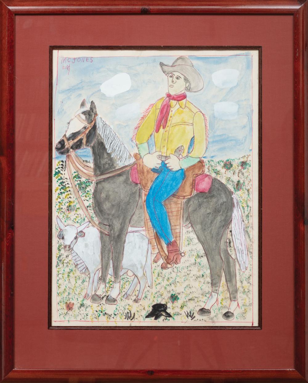 Appraisal: M C Cent Jones American Louisiana - Cowboy mixed media