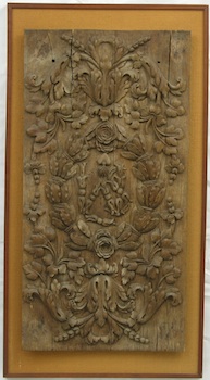 Appraisal: An Antique French Carved Wood Panel in a Modern Frame