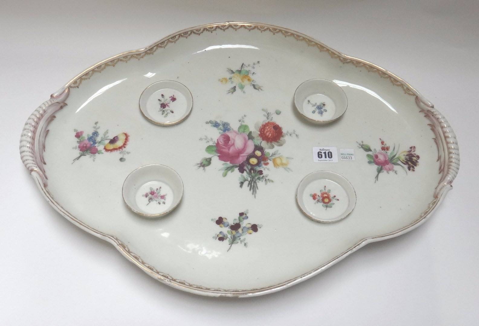 Appraisal: A Copenhagen two handled serving tray late th century moulded