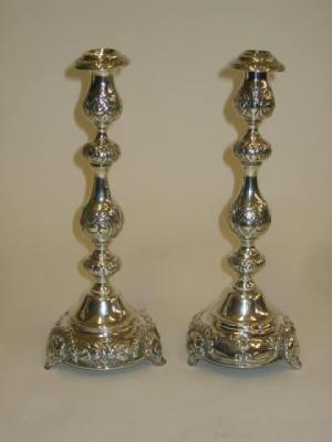 Appraisal: A PAIR OF CANDLESTICKS Rosenzweig Taitelbaum London of baluster form