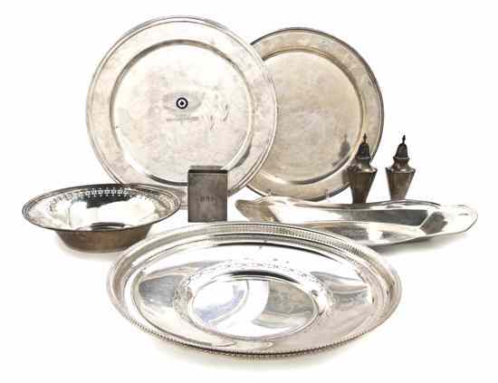 Appraisal: A Collection of American Sterling Silver Articles comprising five trays