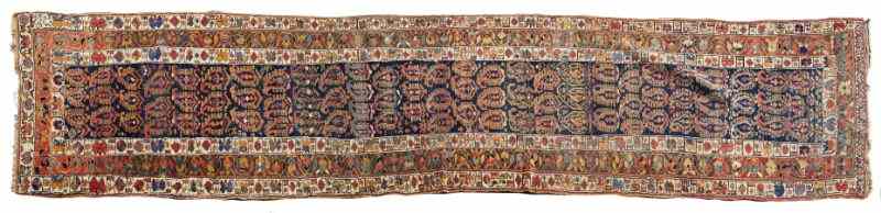 Appraisal: Kurdish Long Runner circa wool base with allover boteh design