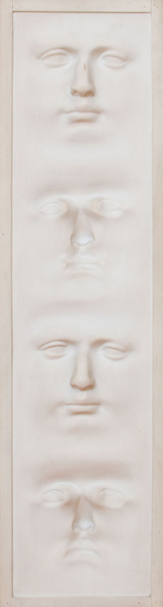 Appraisal: ROY ADZAK - FOUR FACES Plaster relief signed 'Adzak' dated