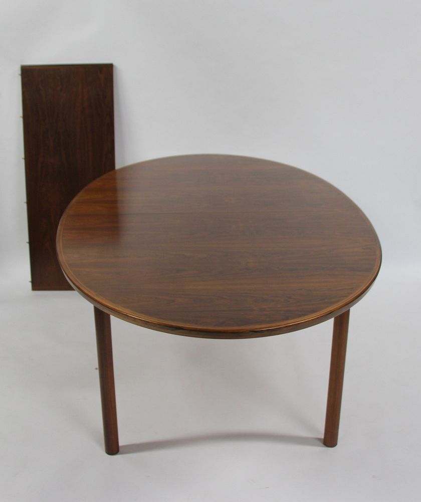 Appraisal: Midcentury Rosewood Dining Table With Leaf Signed Sibast Great patina