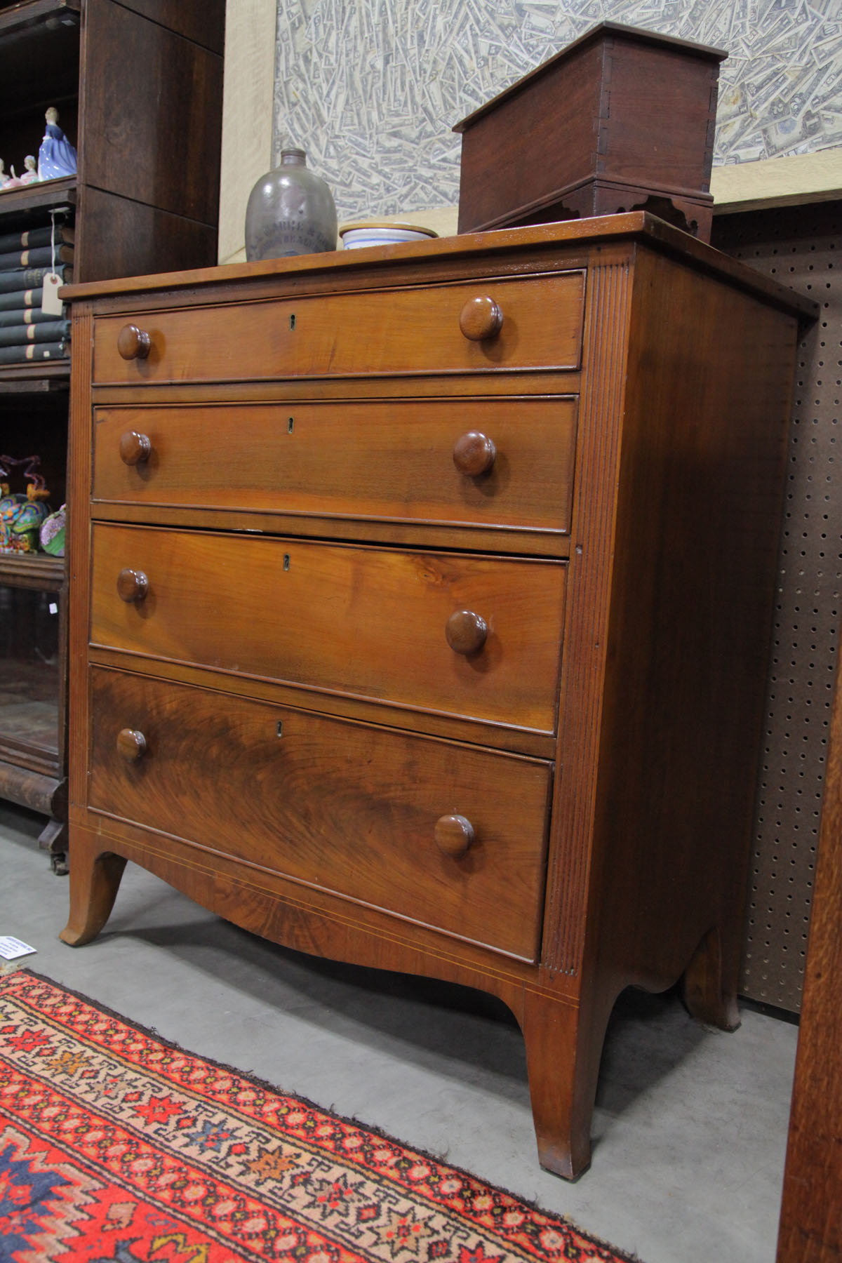 Appraisal: CHEST OF DRAWERS American late th century mahogany with poplar