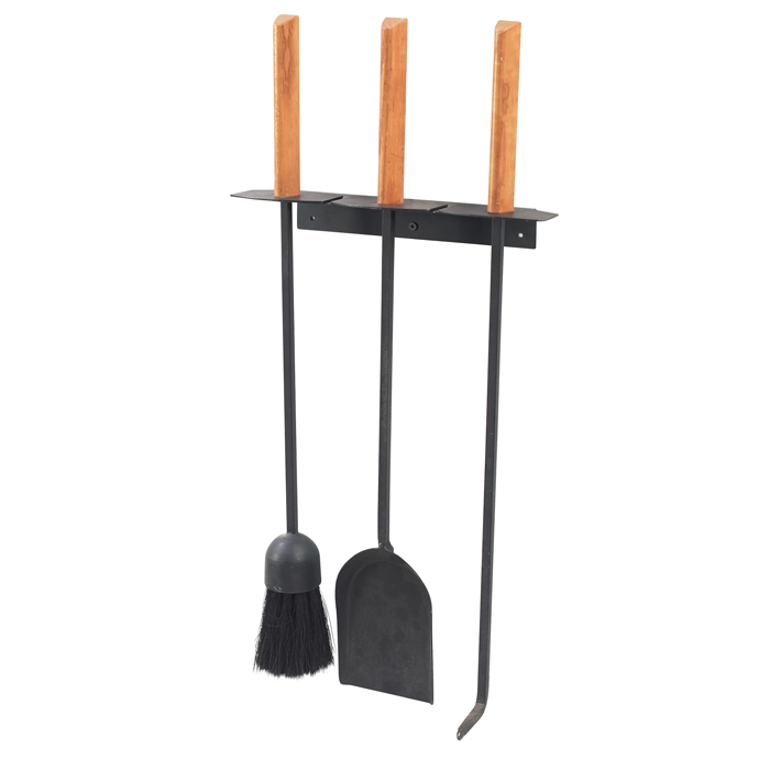 Appraisal: George Nelson wall-mounted fire tools by Howard Miller brush shovel