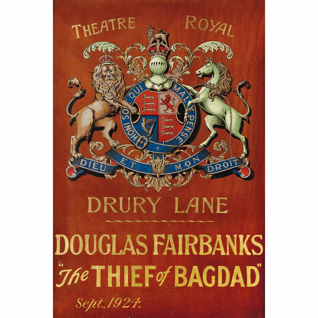 Appraisal: FAIRBANKS DOUGLAS SR Painted sign on wood For the original