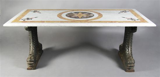 Appraisal: An Italian Pietra Dura and Steel Table Height x width