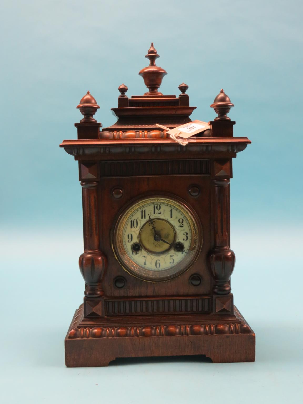 Appraisal: A late th century Black Forest mantel clock in architectural