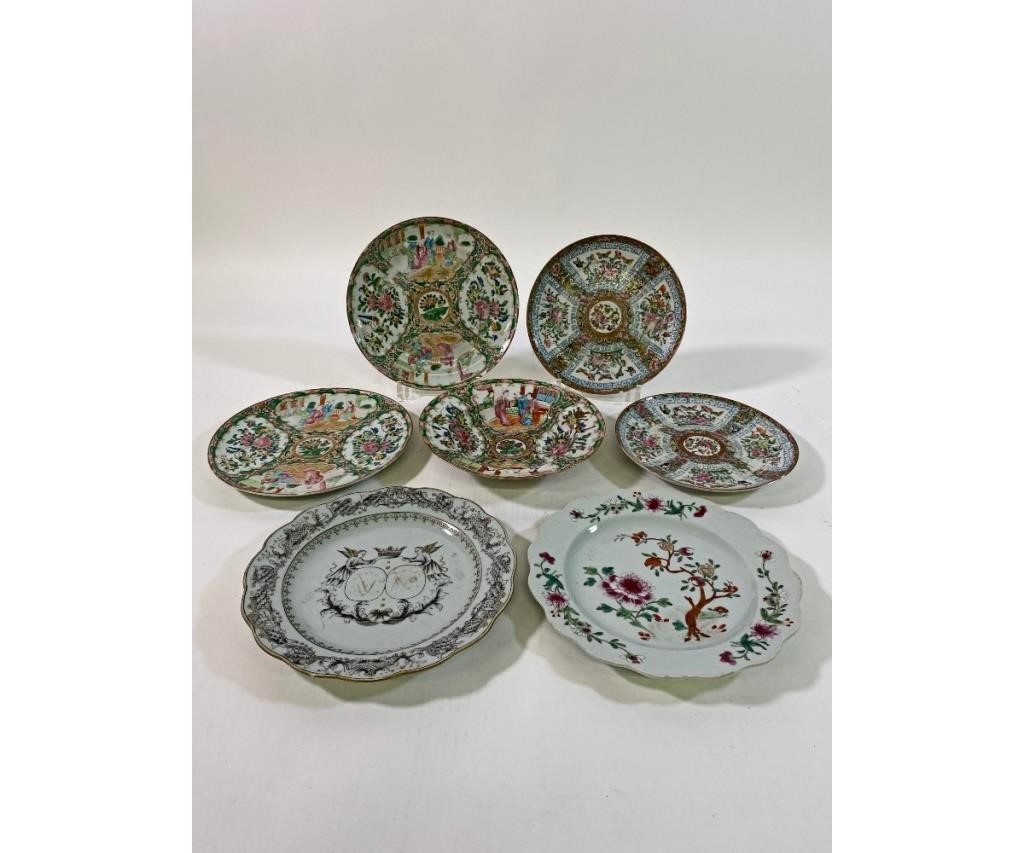 Appraisal: Chinese export vase h Rose Medallion plates dia angel plate