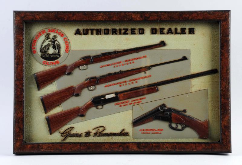 Appraisal: Stoeger Arms Corp Display Sign Framed This sign depicts several