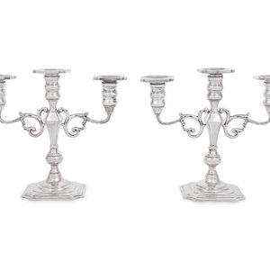 Appraisal: A Pair of American Silver Candelabra Black Starr Gorham New