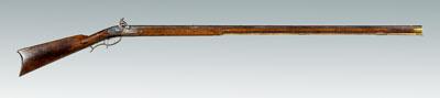 Appraisal: Full stock percussion long rifle figured cherry or maple stock