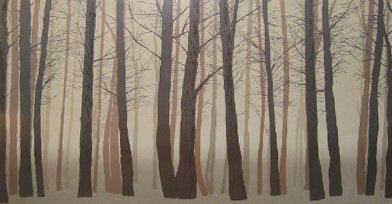 Appraisal: Winter Woods II Untitled landscape serigraph printed in colors on