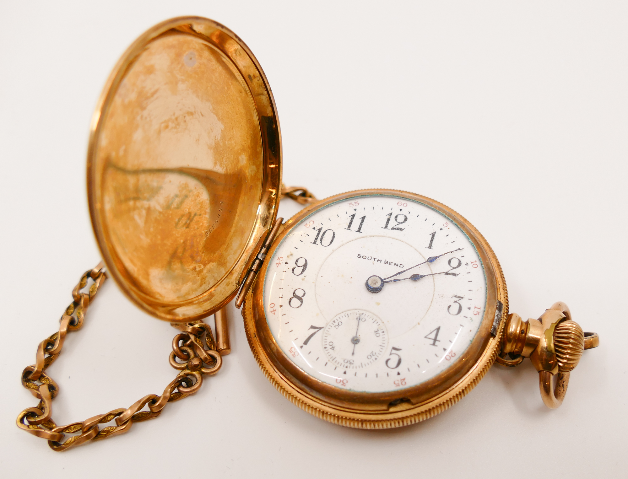 Appraisal: South Bend Pocket Watch w Chain