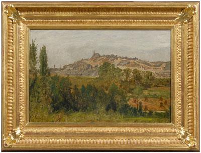 Appraisal: Thomas Noble Ohio painting titled on label verso quot View