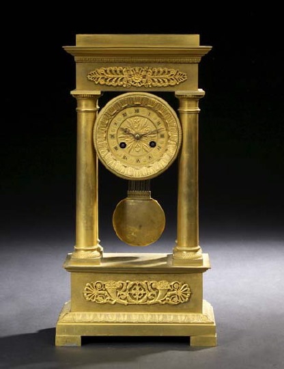 Appraisal: Louis Philippe Antique-Gilded Brass Mantel Clock second quarter th century