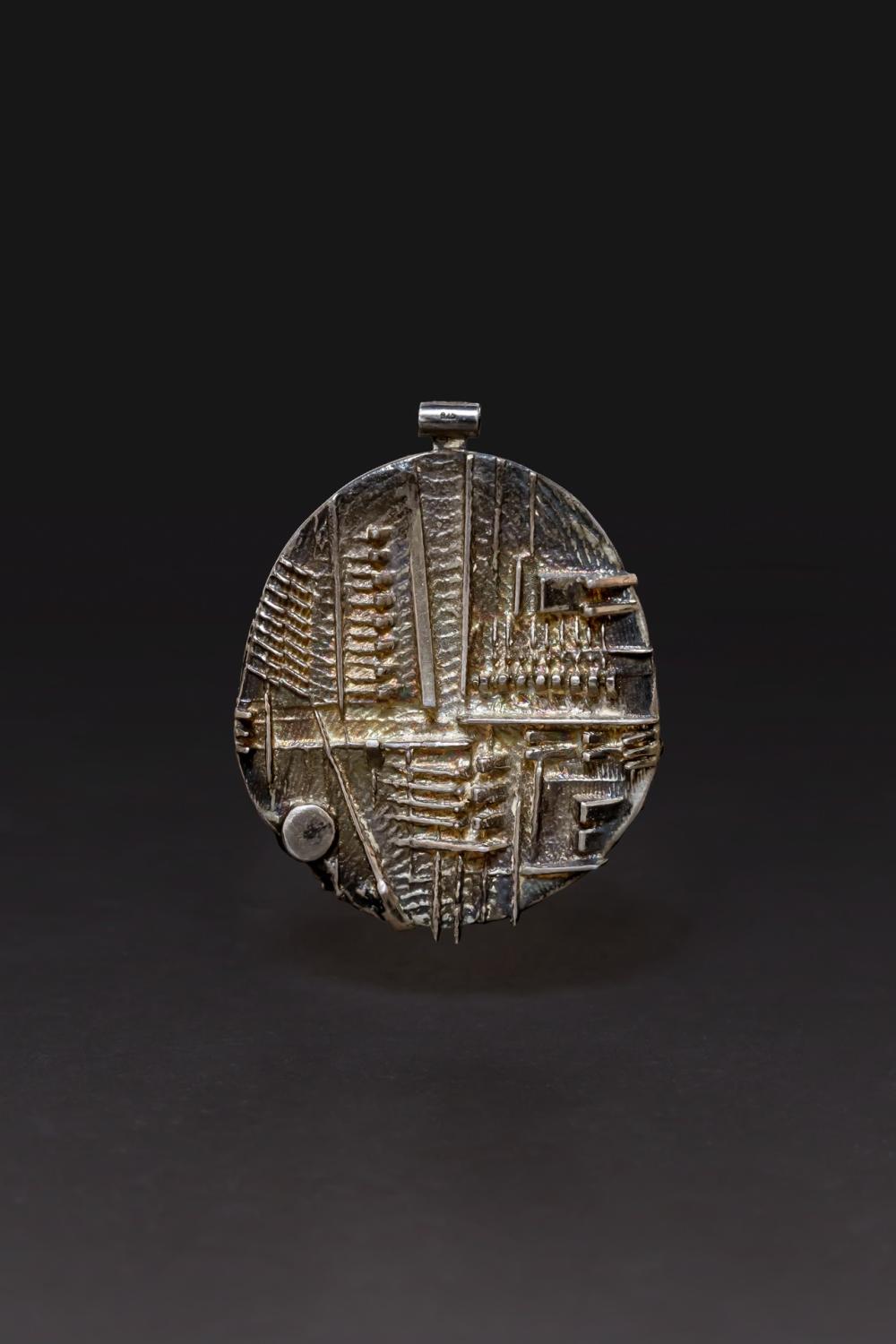 Appraisal: ARNALDO POMODORO Italian b Pendant silver signed dated and numbered