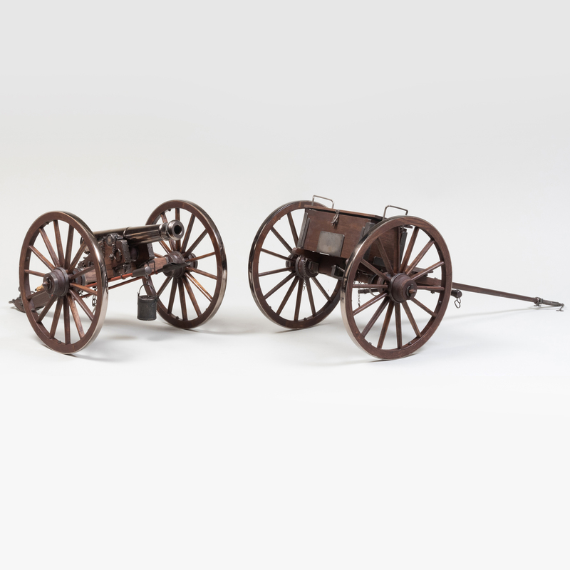 Appraisal: Hanwei Civil War Steel-Mounted Oak Replica of a Six-Pounder Cannon