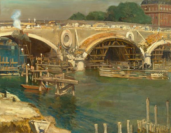 Appraisal: Alson Skinner Clark American - Bridge Builders signed 'Alson Clark'