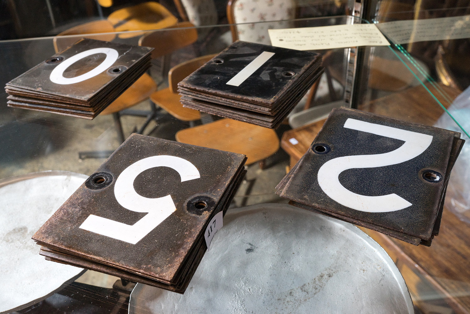 Appraisal: A COLLECTION OF EARLY th CENTURY FRENCH ENAMELED NUMBER SIGNS