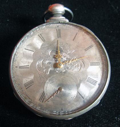 Appraisal: Silver open face pocket watch th century