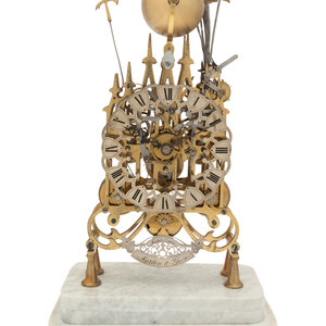 Appraisal: An English Brass Skeleton Clock Marton and Gain London Late